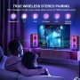 A67 Altavoces Bluetooth 5.0 estéreo, altavoz inalámbrico portátil de 60W (80W pico) con graves ricos, luces coloridas, batería