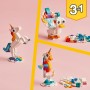 LEGO Creator 3 en 1 Unicornio Mágico, Juguete de Construcción Caballito de Mar o Pavo Real, Regalos de Cumpleaños para Niños y