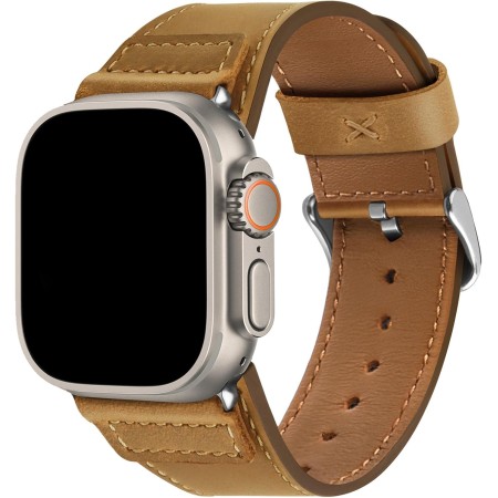 Wristitani Correa de Piel Auténtica Vintage Compatible con Correa Apple Watch Cuero 44mm 45mm 42mm 49mm 41mm 40mm 38mm, Correa
