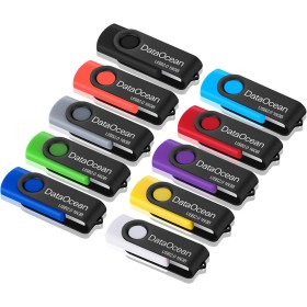 10 Pieces DataOcean 16GB USB Flash Drive PenDrives Rotating Pen Drive 16GB USB 2.0 Flash Drive (10 Mixed Colors)