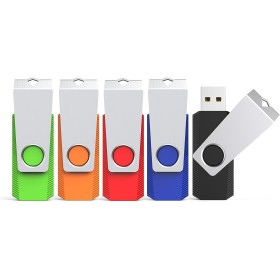 KEXIN USB Flash Drive 64GB 5 Pack, Pendrive USB 2.0 64GB Flash Drive for PC, Windows Mac OS (5 Pack)
