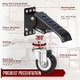 Yeabett Ruedas giratorias resistentes, capacidad 370 kg, juego de 4 ruedas stepdown, ajustables, poliuretano, construcción