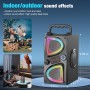 Altavoz Bluetooth, 60W(Peak) Altavoces Wireless Portable para Fiestas en casa con Doble Subwoofer, LED Luces, 80dB Boombox de