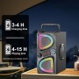 Altavoz Bluetooth, 60W(Peak) Altavoces Wireless Portable para Fiestas en casa con Doble Subwoofer, LED Luces, 80dB Boombox de