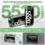 OIVO Cargador para Xbox con 2x5520mWh Baterías para Xbox Series/One X/S/Elite Mando, Base de Carga Mando Xbox con 2 Baterías