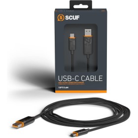 Scuf Cable USB-C Trenzado Conexión y Carga USB tipo C de 2 Metros para Mandos de Xbox, Mandos de PS5 y Smartphones - Negro