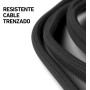 Scuf Cable USB-C Trenzado Conexión y Carga USB tipo C de 2 Metros para Mandos de Xbox, Mandos de PS5 y Smartphones - Negro