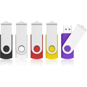 KOOTION Pack of 5 USB Flash Drives, USB 2.0 Pendrives 8 GB Lightweight Small and Practical USB Flash Stick 5 Colour Pack 8 GB