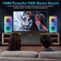 Altavoz Bluetooth, 80W Pico Inalámbrico TWS Altavoces Portátiles Fiestas Al Aire Libre con Subwoofer, Luces LED de Colores,