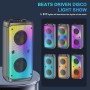 Altavoz Bluetooth, 80W Pico Inalámbrico TWS Altavoces Portátiles Fiestas Al Aire Libre con Subwoofer, Luces LED de Colores,