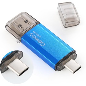 USB Flash Drive 32GB, Flash Drive USB 2.0 Pendrive 32GB 2 in 1 OTG USB C Memory Stick for Android Smartphones, Windows, Android,