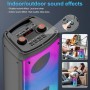 Altavoz Bluetooth, 80W Pico Inalámbrico TWS Altavoces Portátiles Fiestas Al Aire Libre con Subwoofer, Luces LED de Colores,