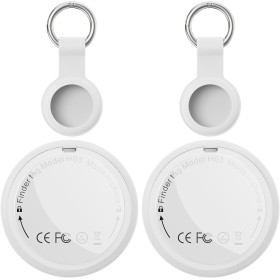 Localizador Bluetooth Blanco - 2 Pack Air Tracker Tag Funciona con Apple Buscar (Sólo iOS 14.5+), Encuentra Teléfono y Llaves,