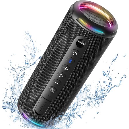 Tronsmart T7 Lite Altavoz Bluetooth 5.3, Potente, Portátil, con Luz LED de Color, IPX7, 24H de Reproducción, Sonido Estéreo,