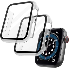OFFCUP Transparente Fundas Apple Watch Series 9(2023)/Series 8/Series 7 45mm, 2pcs Apple Watch Protector de Pantalla, HD