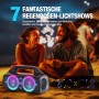 AKONE Altavoz Bluetooth Portátil Potente 80W de Pico, Con Luz LED, Super Bass, 24H de Reproducción, Impermeable IP67 Para