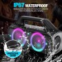 AKONE Altavoz Bluetooth Portátil Potente 80W de Pico, Con Luz LED, Super Bass, 24H de Reproducción, Impermeable IP67 Para