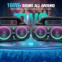 AKONE Altavoz Bluetooth Portátil Potente 80W de Pico, Con Luz LED, Super Bass, 24H de Reproducción, Impermeable IP67 Para