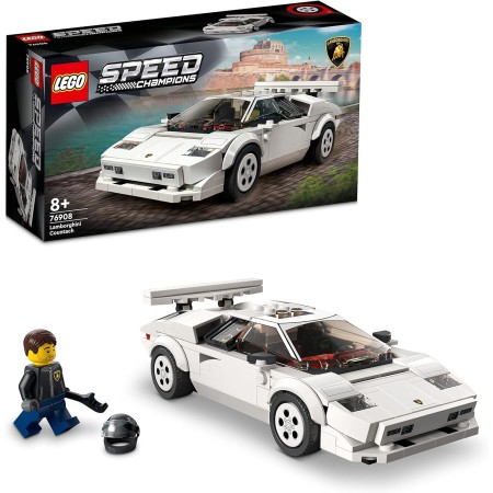 LEGO 76908 Speed Champion Lamborghini Countach, Réplica de Coche de Carreras, Deportivo de Juguete para Niños a Partir de 8