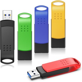 KOOTION USB Flash Drive 64GB 5 Units USB 3.0 Pen Drive Lightweight Small and Practical Set Pendrive 64GB 360° with Metal Cap