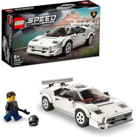LEGO 76908 Speed Champion Lamborghini Countach, Réplica de Coche de Carreras, Deportivo de Juguete para Niños a Partir de 8
