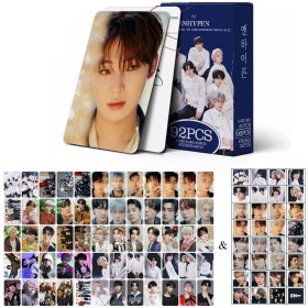 Enhypen Kpop - 92 mini tarjetas de felicitación, 60 postales y 32 calcomanías (32 unidades), color azul