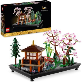 LEGO 10315 Icons Jardín Meditativo, Jardín Zen Botánico para Adultos con Flores de Loto, Decoración de Escritorio