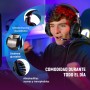 Cascos Gaming con Micrófono Suave, Luz RGB, Sonido Envolvente Claro, Orejeras Ligero Cómodo Ajustable, Auriculares Gaming Blanco