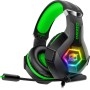 Cascos Gaming con Micrófono Suave, Luz RGB, Sonido Envolvente Claro, Orejeras Ligero Cómodo Ajustable, Auriculares Gaming Blanco