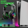 Ozeino Cascos Gaming para Ps4 Ps5 PC Xboxone, Auriculares con Micrófono, Bajos Estéreo, Control de Volumen, LED RGB