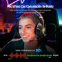 Ozeino Cascos Gaming para Ps4 Ps5 PC Xboxone, Auriculares con Micrófono, Bajos Estéreo, Control de Volumen, LED RGB