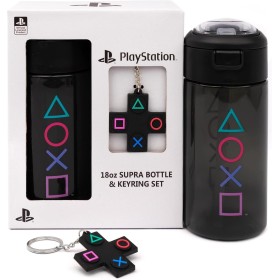 Botella de agua PlayStation Botella deportiva 18oz y llavero Regalo Adultos y ni