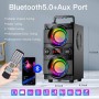 SUPNIU Altavoz Bluetooth Potente de 60W (80W Peak) con Doble Subwoofer y Bajo Profundo, Altavoces Bluetooth Portátiles con