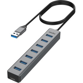 atolla USB 3.0 Hub, 7 Ports Multi USB Hub, Aluminum Extension Cable 1m USB Adapter for PC, Laptop, Macbook Pro and More