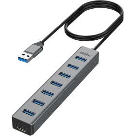 atolla USB 3.0 Hub, 7 Ports Multi USB Hub, Aluminum Extension Cable 1m USB Adapter for PC, Laptop, Macbook Pro and More