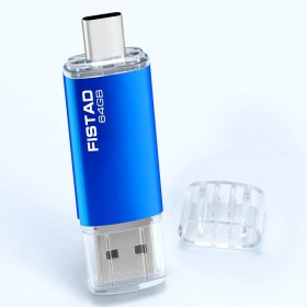 USB Flash Drive 64GB, 2 in 1 OTG Flash Drive USB 2.0 64GB Pen Drive Type C Memory Stick for PC, Laptop Data Storage (Blue)