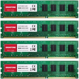 DDR3 RAMGigastone Memoria RAM Escritorio 32GB (4x8GB) DDR3 32GB DDR3-1600MHz PC3-12800 CL11 1.5V UDIMM 240 Pin sin búfer sin ECC
