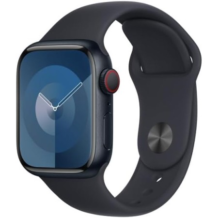 Apple Watch Series 9 [GPS + Cellular, 45mm] Caja de Aluminio Medianoche con Banda Medianoche Deportiva, M/L (Reacondicionado)