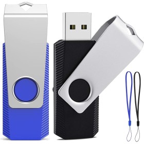ABLAZE 2 Pack 1GB USB Flash Drive, USB 2.0 Flash Drive with Rotating Design and LED, Portable Storage for Students, Work,