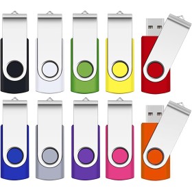 32GB Memory Stick 10 Pack,SRVR Flash Drive USB 2.0 Swivel Thumb Drives Data Storage Jump Drive Zip Drive Memory Sticks External