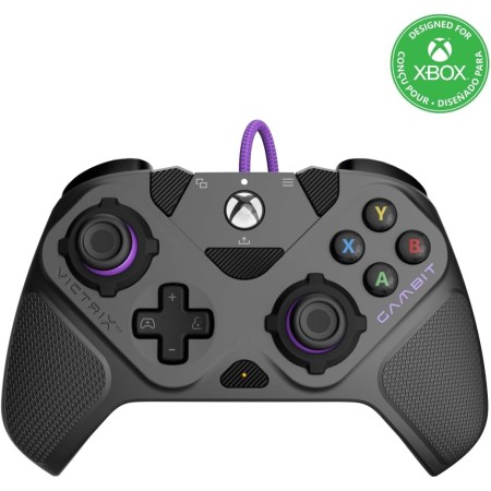 PDP Victrix Gambit Controller cableado, Para Xbox One/ Xbox Serie XIS/ Windows 10, Blanco/Morado