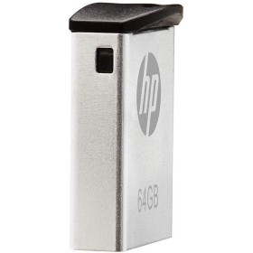HP GB USB 2.0 Super Mini Metal Flash Drive, Shockproof, Splashproof, Dustproof, Flash Drives V222W HPFD222W-64, Silver