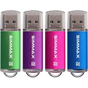 USB Flash Drives 4 Pieces 32GB USB 2.0 Stick Flash Drive Pendrives Storage Data by SIMMAX (32GB Green Purple Pink Blue)