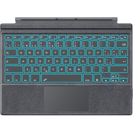 MoKo Teclado Español Ñ para Microsoft Surface Pro 7 Plus/Pro 7/Pro 6/Pro 5/Pro 4/Pro 3, QWERTY Teclado Bluetooth con Trackpad,