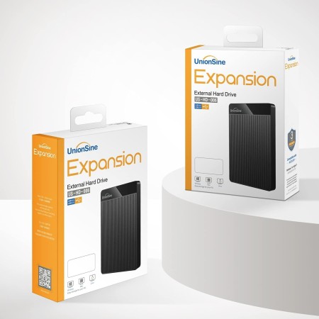 UnionSine Disco Duro Externo 1TB 2.5" USB3.0 Ultra Slim Portátil HDD Almacenamiento para PC, Mac, MacBook, Chromebook, Xbox, PS4