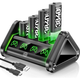 OIVO Baterías para Xbox One/Series X|S/Elite, 4x3840mWh Bateria Mando Xbox, Baterías Recargables para Mandos Xbox, Accesorios