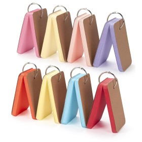 RSXING 8 piezas de tarjetas flash con índice rayado, tarjetas de estudio en blanco, tarjetas de revisión de colores surtidos,
