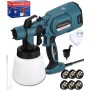 Jutyum Pistola de Pintura, 850W Pistola de Pulverización eléctrica HVLP con 6 Boquillas y 10 Filtros, Pulverizador Eléctrico con