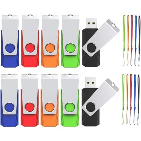 Wooolken Pendrive 4GB 10 Pieces, USB Flash Drives, 1 GB 2.0, Pen Drive USB Flash Drive for PC, Windows and Mac (10 Units,