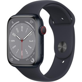 Apple Watch Series 8 (GPS + Cellular 45mm) Caja de Aluminio Medianoche con Banda Medianoche Deportiva, Talla única